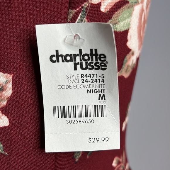CHARLOTTE RUSSE MEDIUM NWT ROSES FLORAL SLEEVELESS ALINE DRESS - Picture 8 of 10